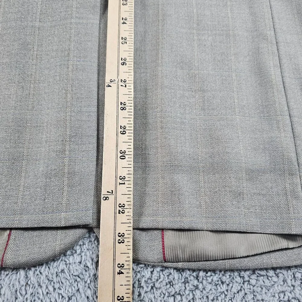 Pendleton Blazer Mens 42L Long Khaki Wool Pane Check Sport Coat Jacket 2 Button